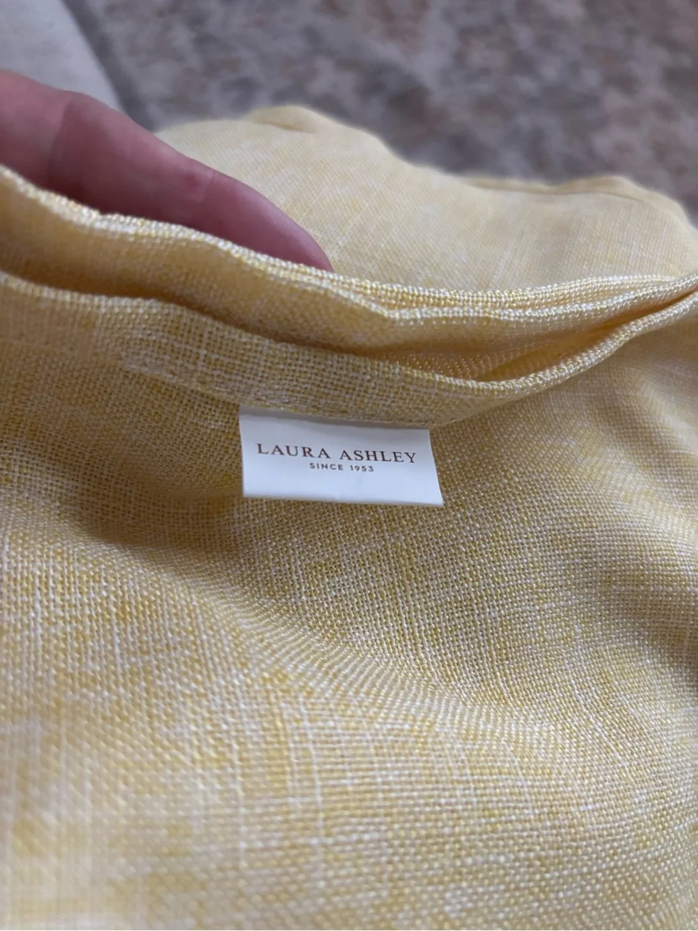 Laura Ashley Harper Yellow Textured Tablecloth 60x84 Easy Care Rectangular